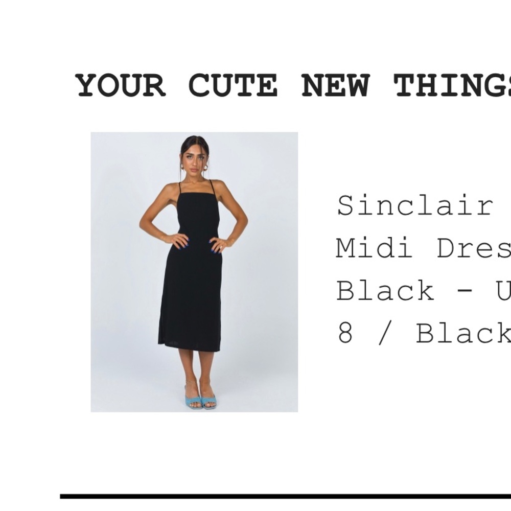 NWT Black Midi dress